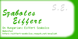 szabolcs eiffert business card